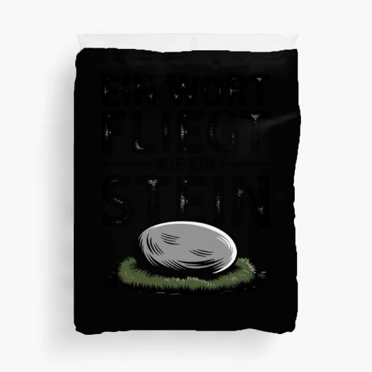 Do Not Disturb Rock Resting Peacefully on Grass Duvet Covers
