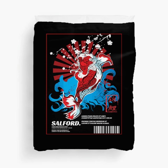 Traditional Japanese Koi Fish Water Tattoo Duvet Covers