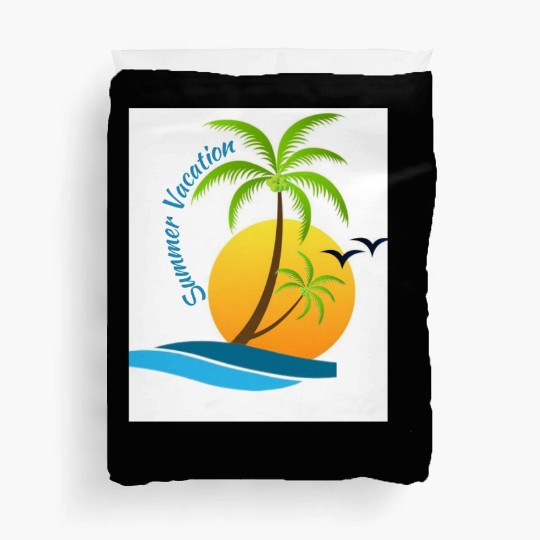 Tropical Sunset Beach Scene Duvet Covers