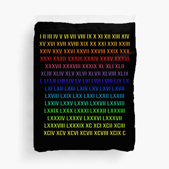 Latin Numbers - 7Color Duvet Covers