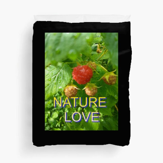 Vivid Raspberry and Greenery Nature Design Duvet Covers