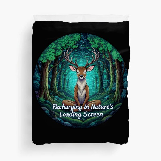 Enchanted Forest Deer Meditation Design Duvet Covers