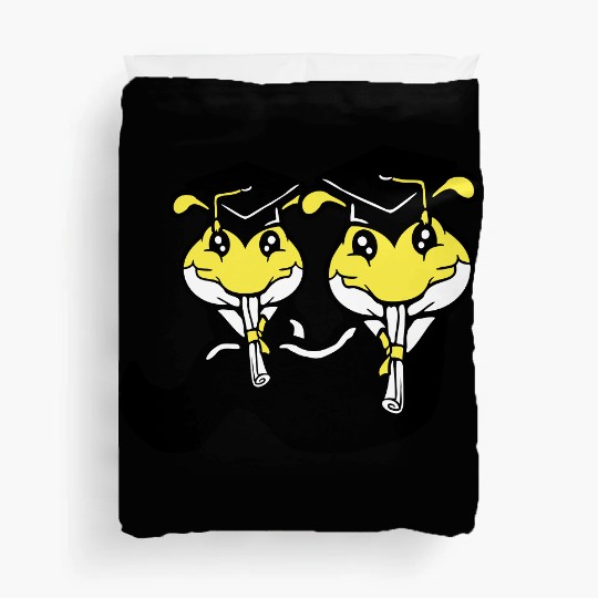 2 Caterpillar school graduation passed two College Duvet Covers