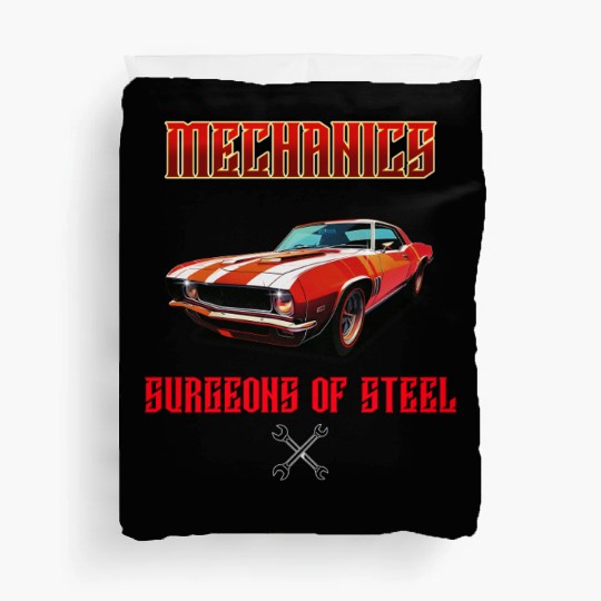 Muscle Car and Steel Mechanics Design Duvet Covers