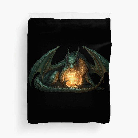 Mystic Dragon with Inner Fire Message Duvet Covers