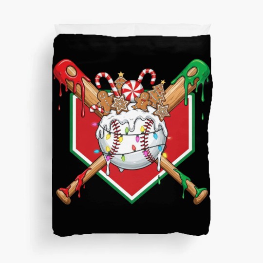 Basebal Christmas Drip For Boys Melting Ice Cream Duvet Covers