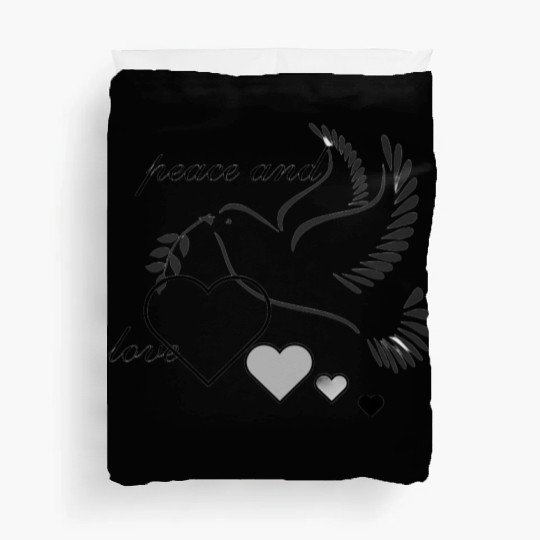 Dove of Peace with Heart and Olive Branch Duvet Covers