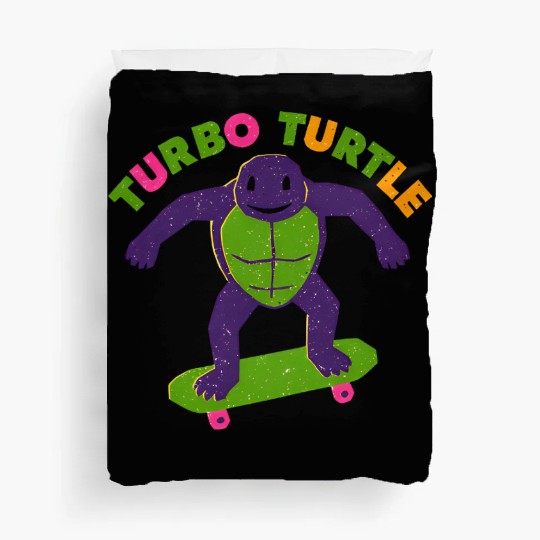 Galactic Turtle Skateboard Design Duvet Covers