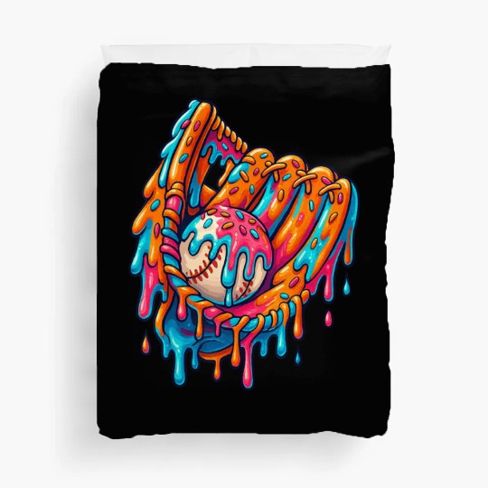 Baseball Drip Ice Cream Sprinkles Baseball Glove  Duvet Covers