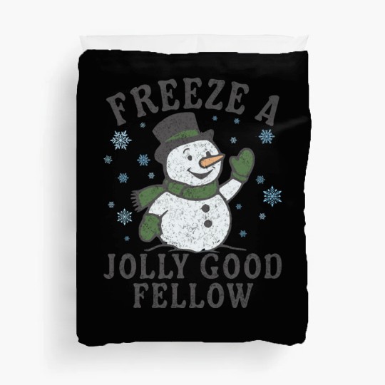 Frosty Snowman Jolly Greeting Design Duvet Covers