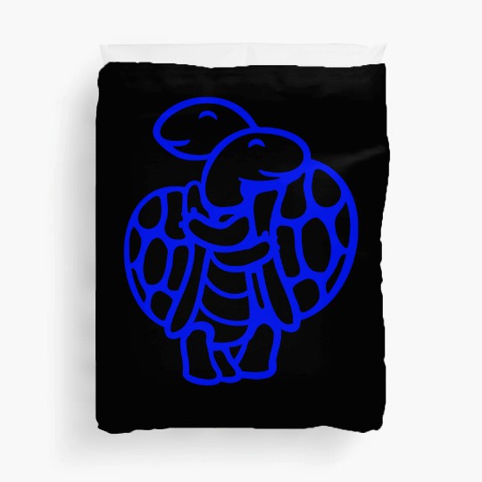 2 friends two turtle team love couple hugging cute Duvet Covers