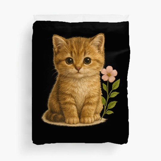 Funny Animals – Cute Kitten Embroidery Design Duvet Covers