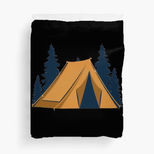 Serene Forest Camping Scene Duvet Covers