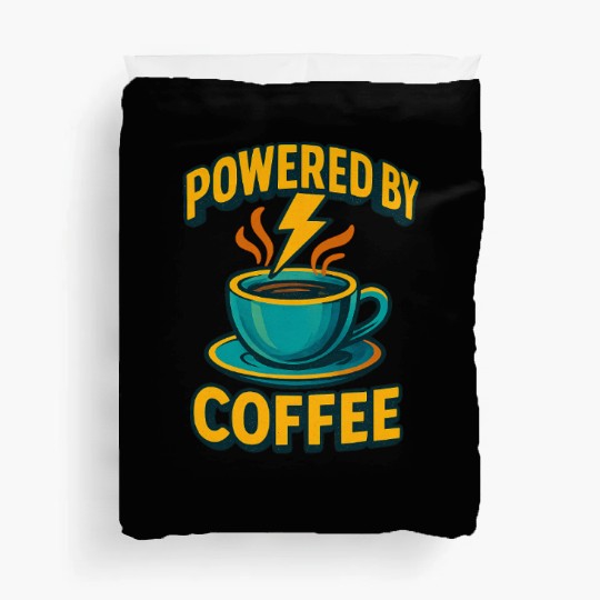 Powered by Coffee Illustration Duvet Covers