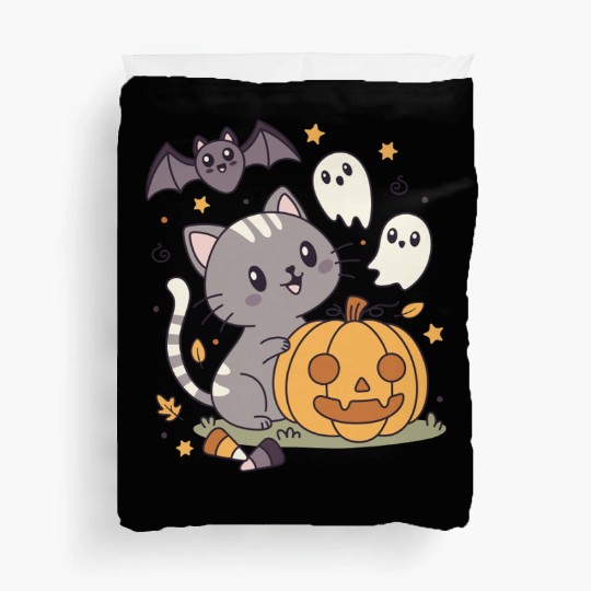 Halloween Kawaii Cat Bat Pumpkin Duvet Covers