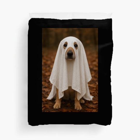 Autumn Forest Ghost Dog Tapestry Duvet Covers