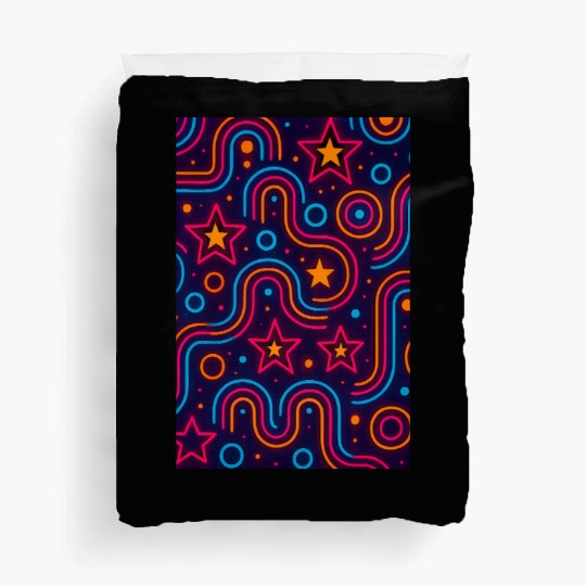 Neon Starburst Cosmic Pattern Duvet Covers