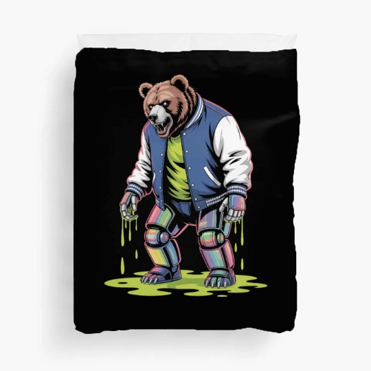 Cyber Toxic Grunge Bear Streetwear Futuristic Duvet Covers