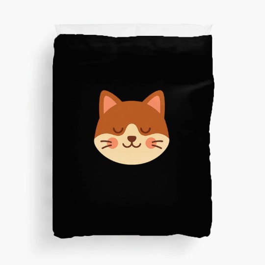 Minimal Cat Face – Cute Kitty Duvet Covers