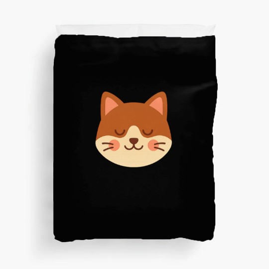 Minimal Cat Face – Cute Kitty Duvet Covers