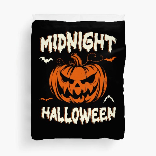 Midnight Halloween Pumpkin Scary Jack-O-Lantern Duvet Covers