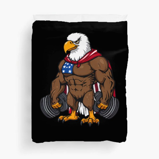 Patriotic Gym Eagle – Stars & Stripes Fitness Desi Duvet Covers