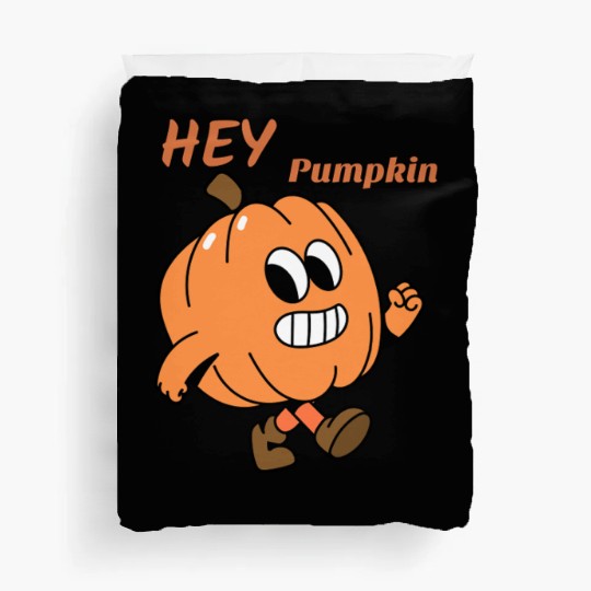 Playful Pumpkin Character Design Duvet Covers