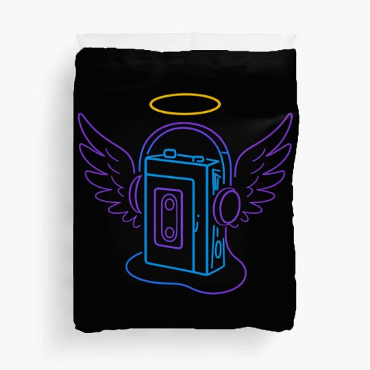 Celestial Audio Girl with Angel Wings Duvet Covers