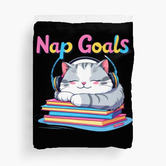 Cute Cat Nap Goals Design Duvet Covers