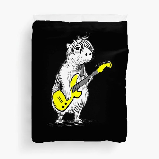 Capybara Guitarist Duvet Covers