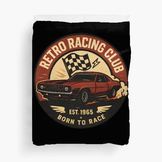 Retro Racing Club Emblem Duvet Covers