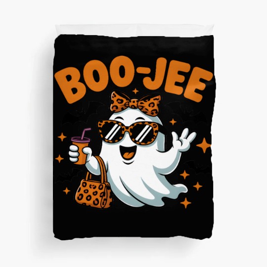 Boo-Jee Ghost Cute Leopard Print Halloween Boojee Duvet Covers