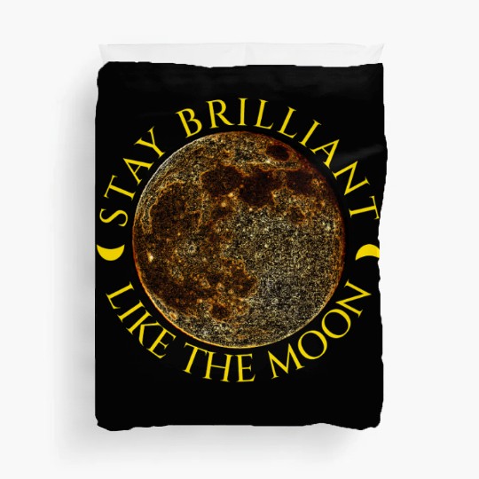 Full Moon & Golden Crescents Quote Duvet Covers