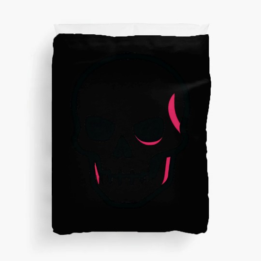 Neon Pink Skull Graphic Design Duvet Covers