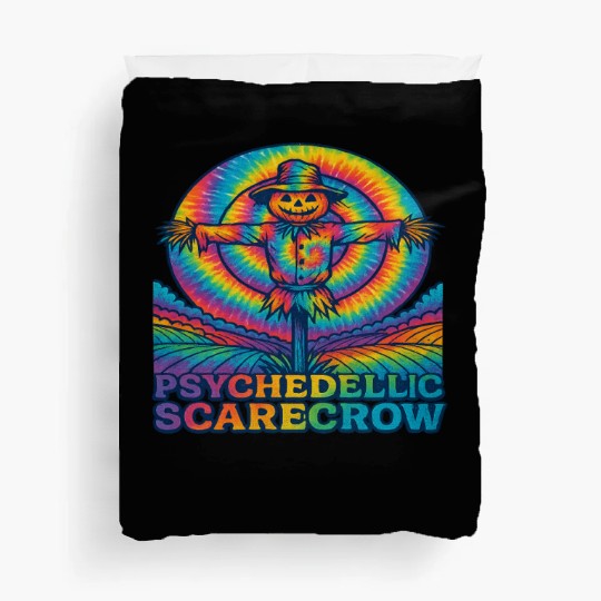 Psychedelic Scarecrow Trippy EDM Rave Festival Duvet Covers
