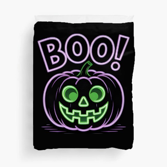 Neon Jack-O-Lantern Halloween Design Duvet Covers