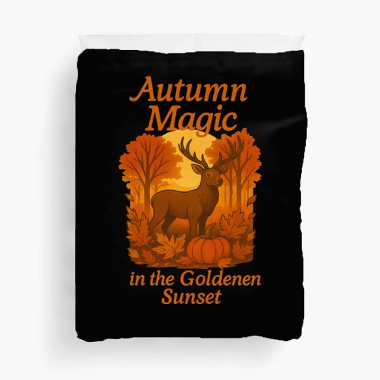 Autumn Magic in the Golden Sunset – Majestic Deer Duvet Covers