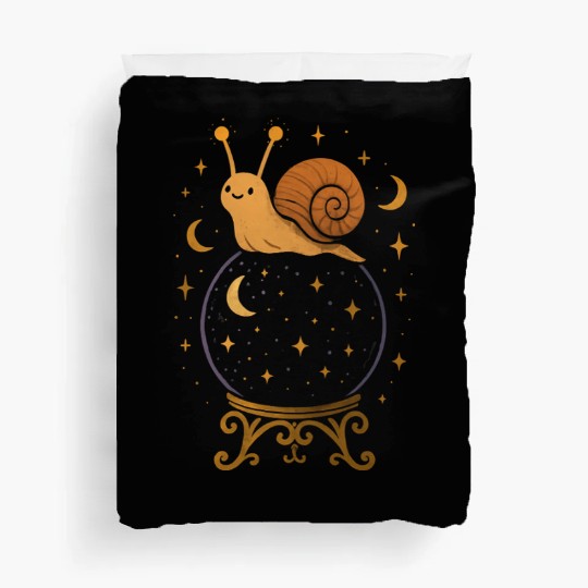 Whimsical Snail Crystal Ball Design Duvet Covers