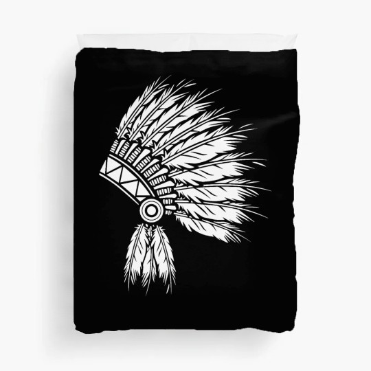 NATIVE AMERICAN HEAD PIECE Duvet Covers
