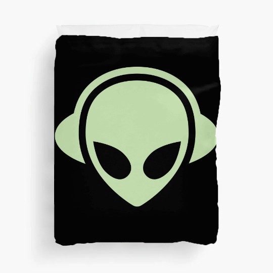 Alien headphones Glow in the dark Duvet Covers
