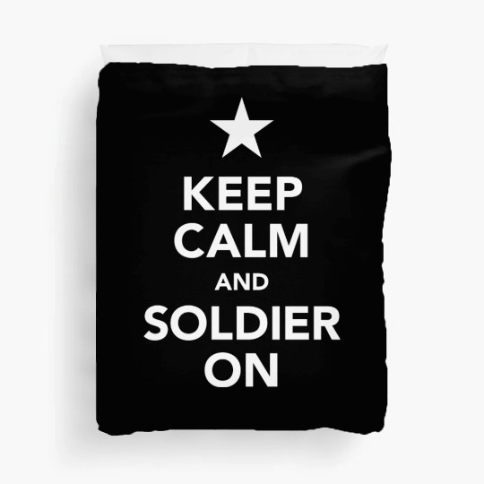 keep calm and soldier on - us star Duvet Covers