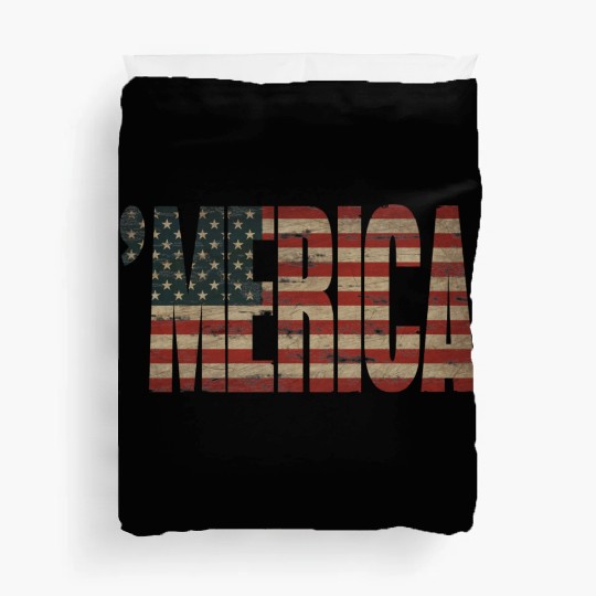 Vintage Distressed US Flag 'MERICA Duvet Covers