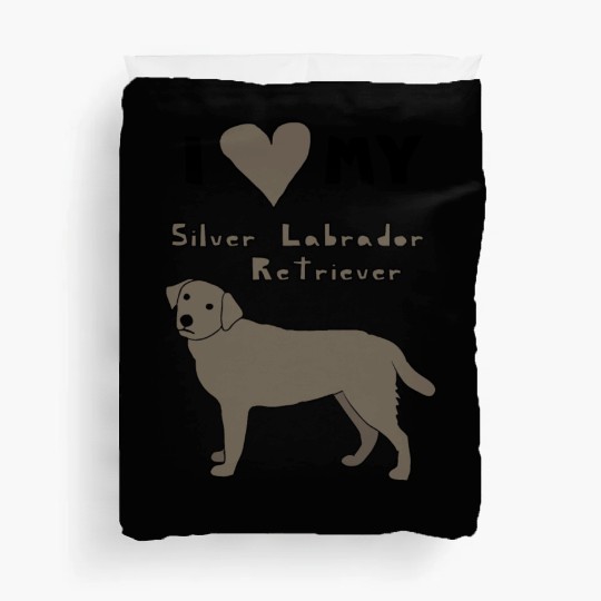 i heart my silver labrador retriever Duvet Covers