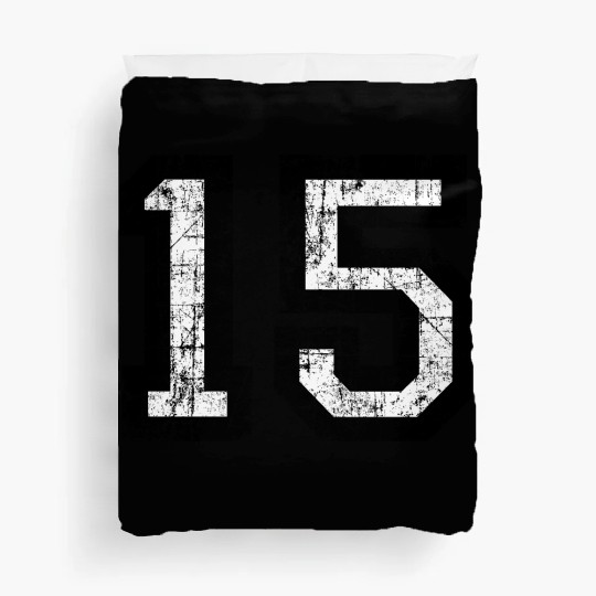 Number 15 (Vintage White) 15th Birthday Duvet Covers