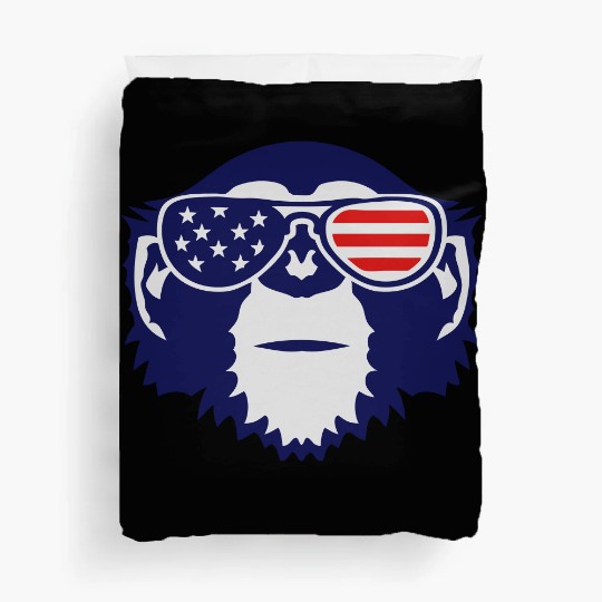 monkey bezel color american flag sun Duvet Covers