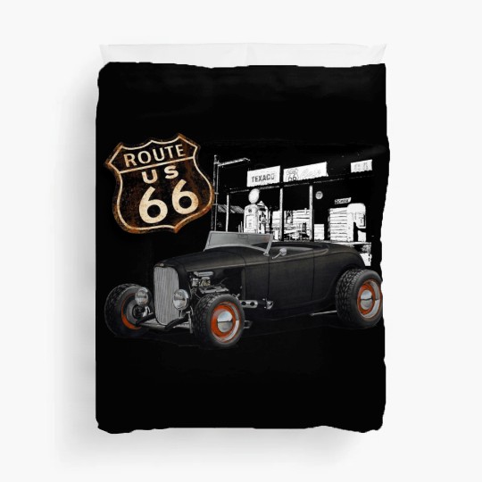 Route 66 1932 Ford Roadster Duvet Covers