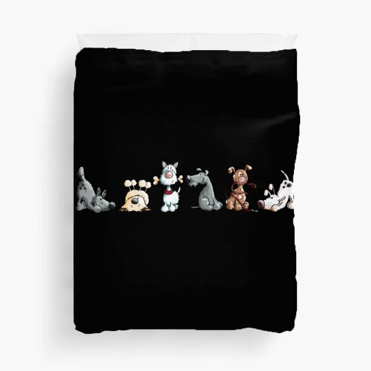 Funny Dogs - Dog - Cartoon - Gift - Pets - Present Duvet Covers