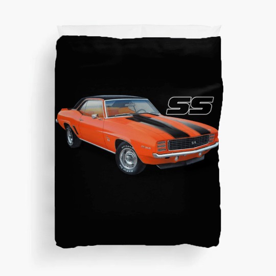 1969 Orange Camaro Duvet Covers
