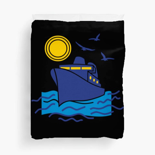 sailing cruise ship Duvet Covers