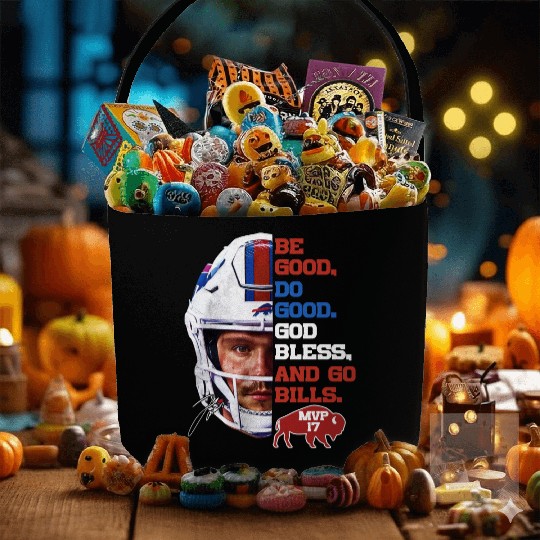 Josh Allen MVP Fabric Baskets Be Good Do Good God Bless Go Bills Fabric Baskets, Gift for Him